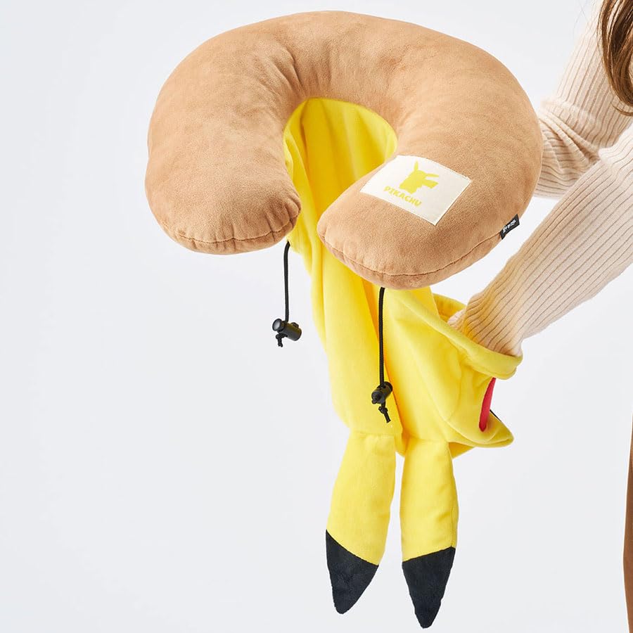 Amazon｜ポケモン フード付きネックピロー ピカチュウ イエロー